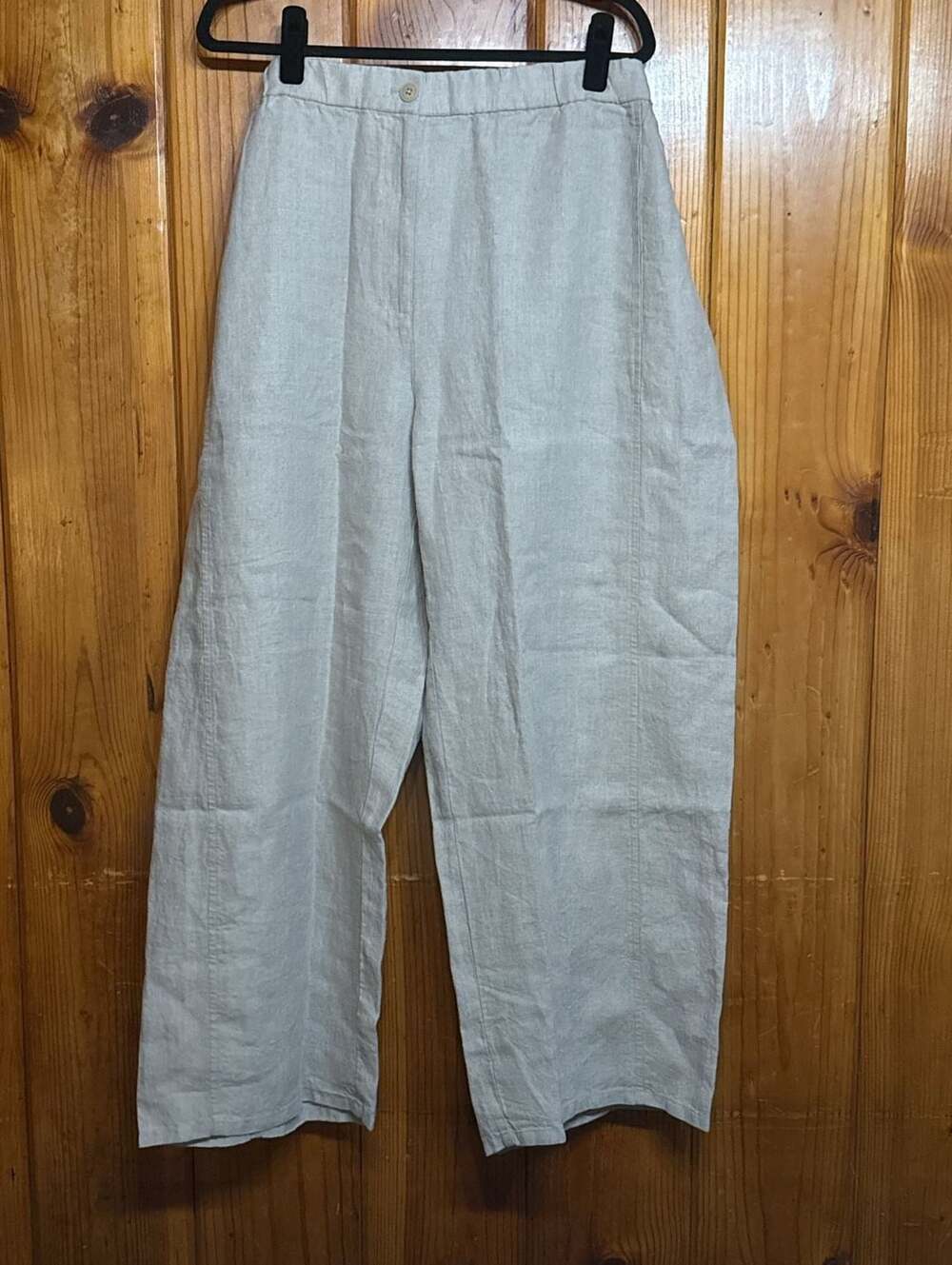 Eileen Fisher Wide Ankle Pant Size 1X Unnat Linen Natural New
